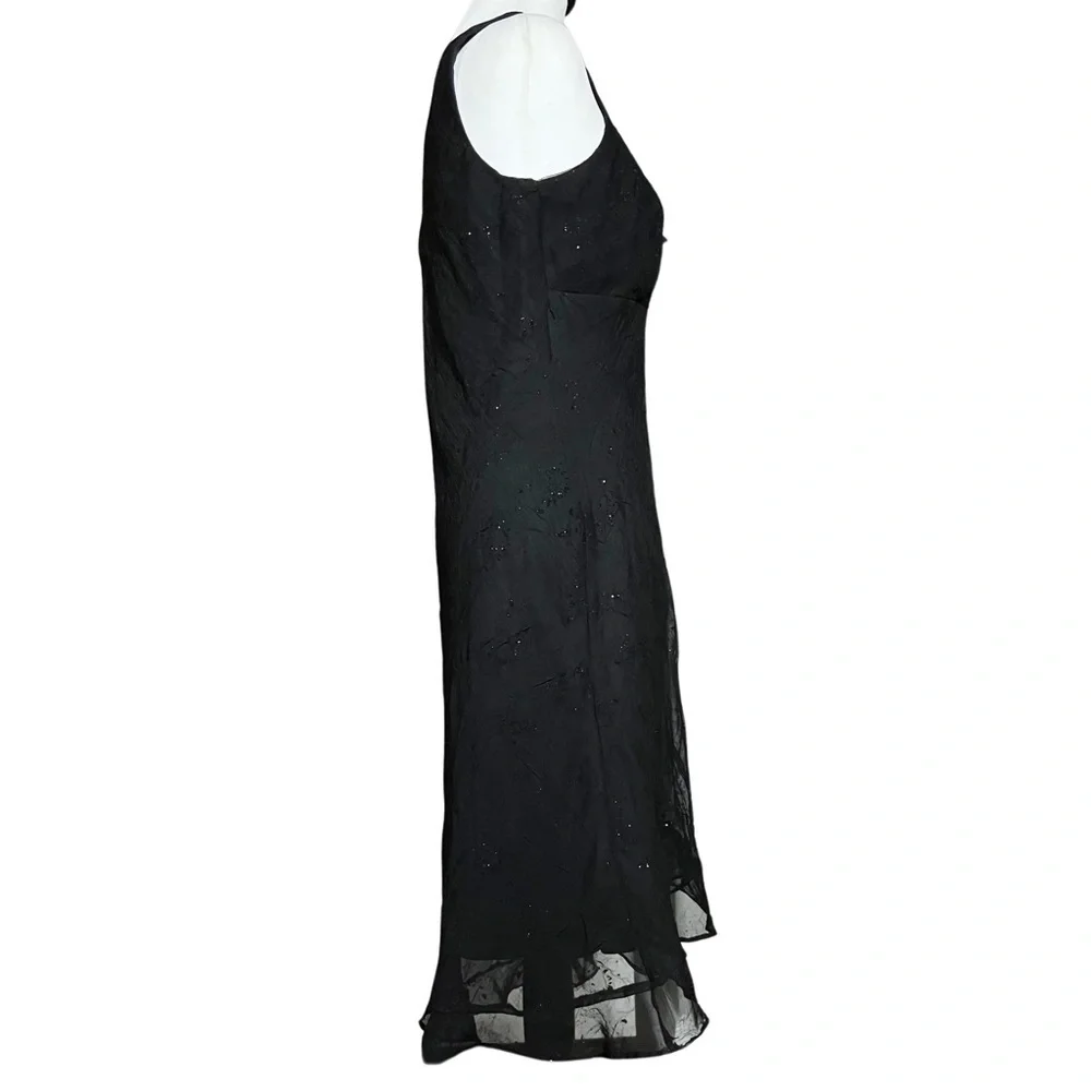 Vintage 90s Black Asymmetrical Sleeveless Dress. Small. Whimsigoth, Fairycore - Picture 5 of 8